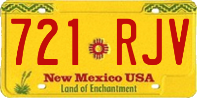 NM license plate 721RJV