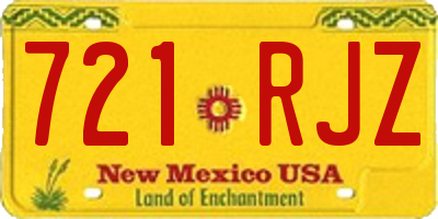 NM license plate 721RJZ
