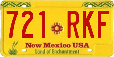 NM license plate 721RKF
