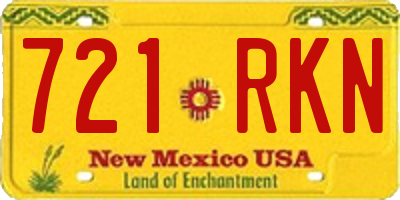 NM license plate 721RKN