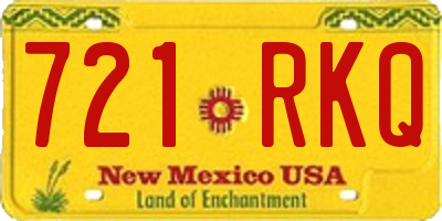 NM license plate 721RKQ