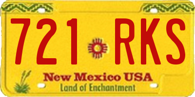 NM license plate 721RKS