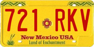 NM license plate 721RKV