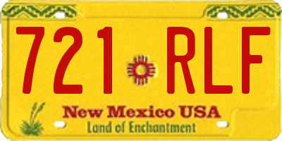 NM license plate 721RLF