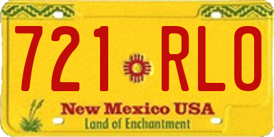 NM license plate 721RLO