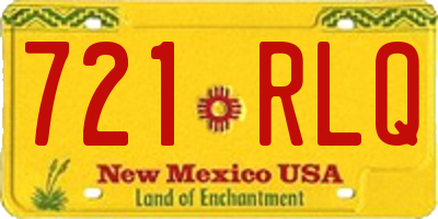 NM license plate 721RLQ