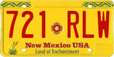NM license plate 721RLW