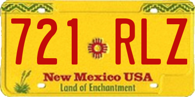 NM license plate 721RLZ