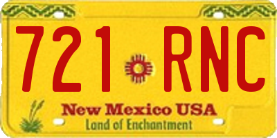 NM license plate 721RNC