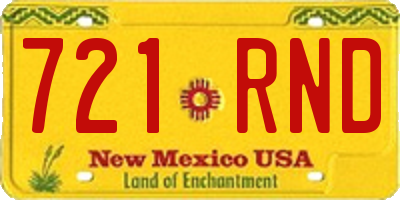 NM license plate 721RND