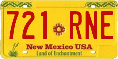 NM license plate 721RNE