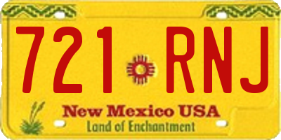 NM license plate 721RNJ