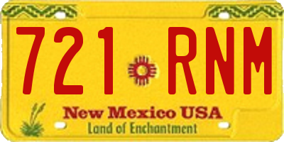 NM license plate 721RNM