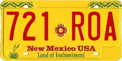 NM license plate 721ROA