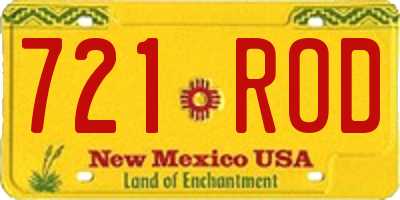 NM license plate 721ROD