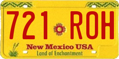 NM license plate 721ROH