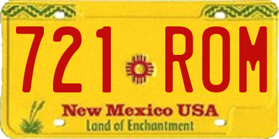 NM license plate 721ROM