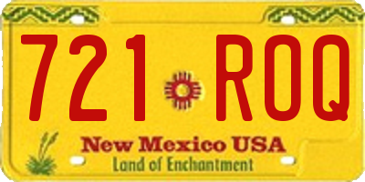NM license plate 721ROQ