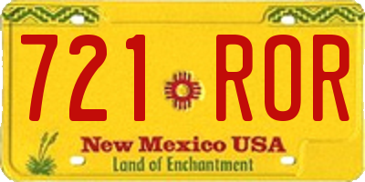 NM license plate 721ROR
