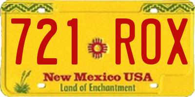 NM license plate 721ROX