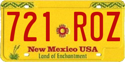 NM license plate 721ROZ