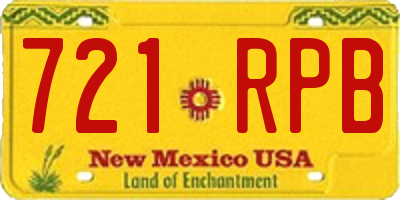 NM license plate 721RPB