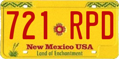 NM license plate 721RPD