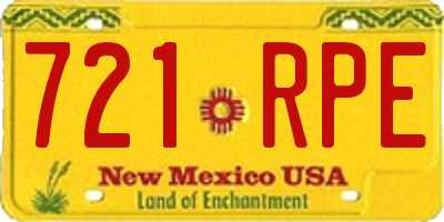 NM license plate 721RPE