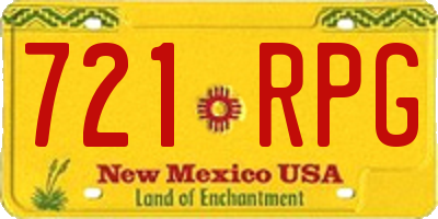 NM license plate 721RPG
