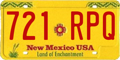NM license plate 721RPQ