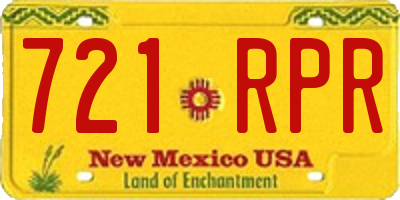 NM license plate 721RPR