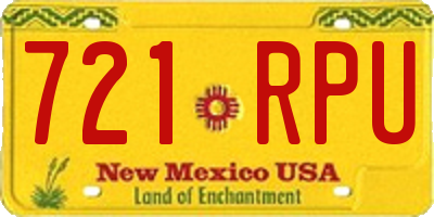 NM license plate 721RPU