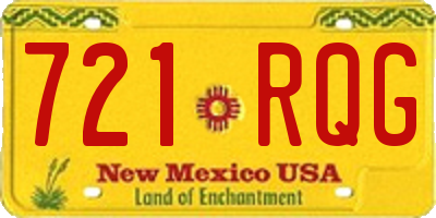 NM license plate 721RQG