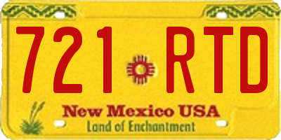 NM license plate 721RTD