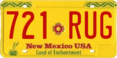 NM license plate 721RUG