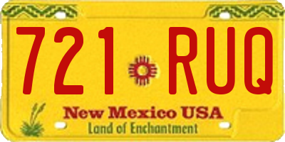 NM license plate 721RUQ