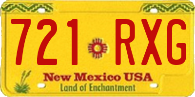 NM license plate 721RXG