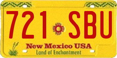 NM license plate 721SBU