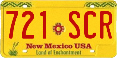 NM license plate 721SCR