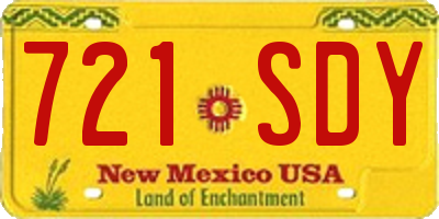 NM license plate 721SDY