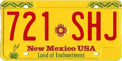 NM license plate 721SHJ