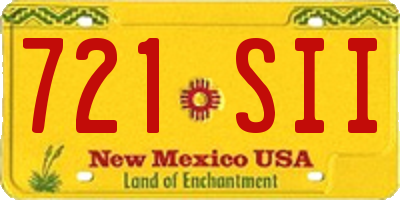 NM license plate 721SII