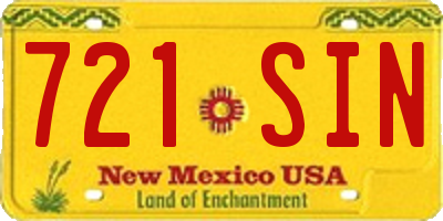 NM license plate 721SIN