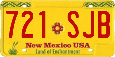 NM license plate 721SJB