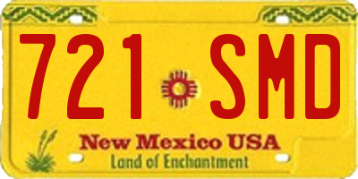 NM license plate 721SMD