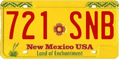 NM license plate 721SNB