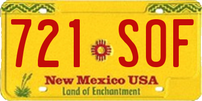 NM license plate 721SOF