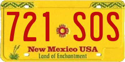 NM license plate 721SOS