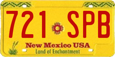 NM license plate 721SPB