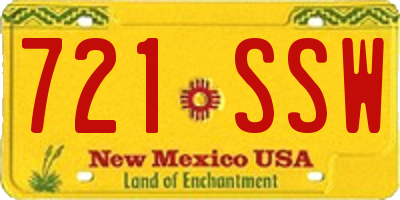 NM license plate 721SSW